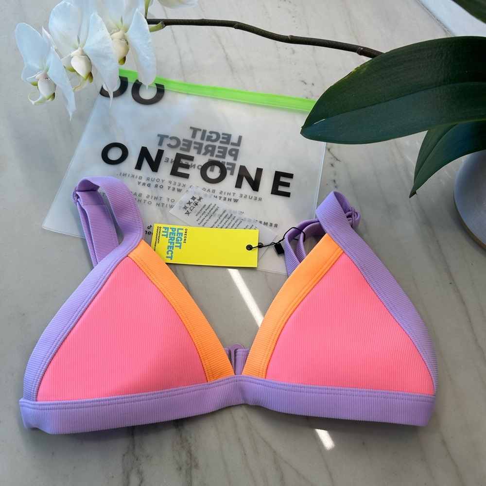 Colorful Triangle Bikini Top
